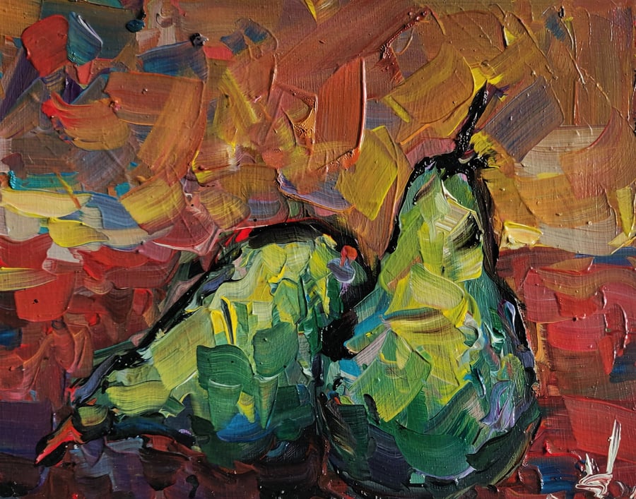 Impressionist Pear Oil Painting