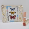 Make up purse with butterflies and yellow Laura Ashley fabric