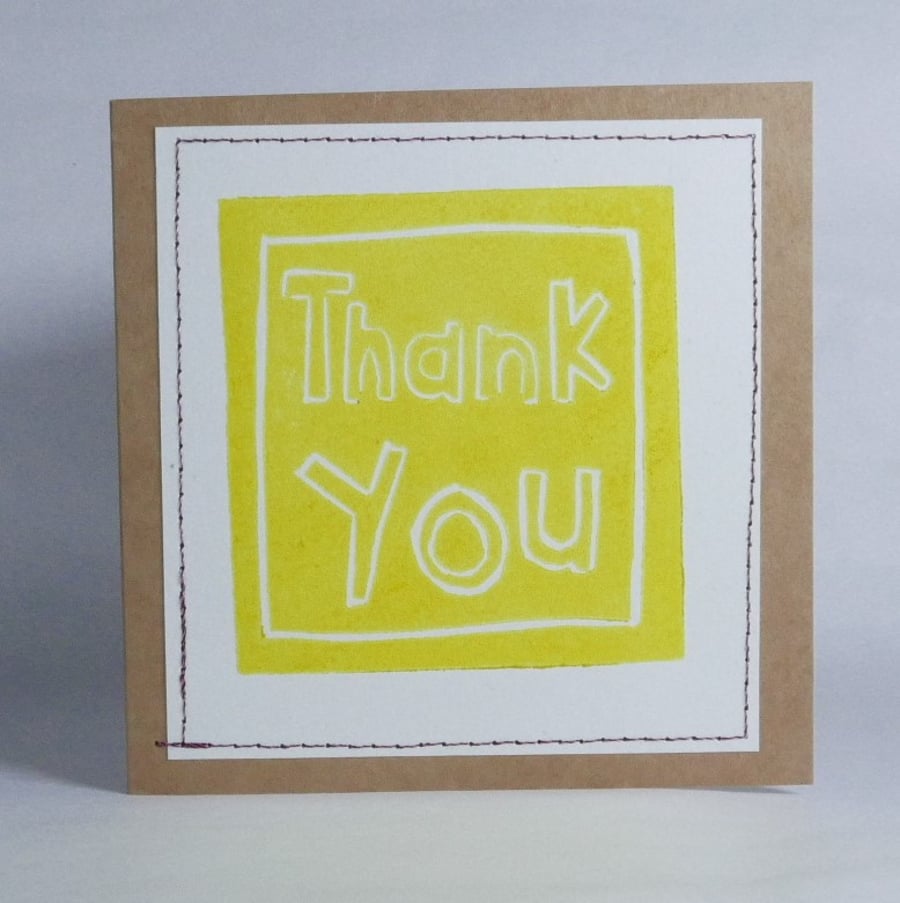  Yellow print Thank You Card 