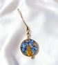 Night Sky Cat Shell Resin Phone Charm with Blue Mosaic Pendant 