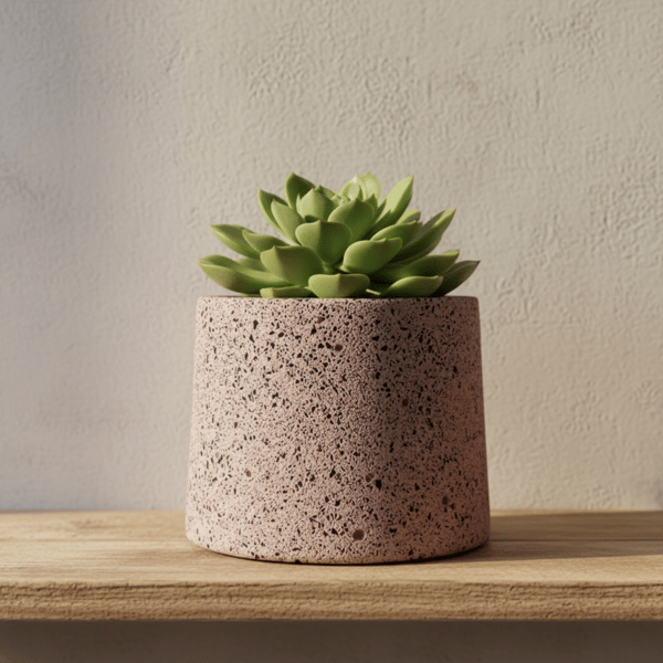 Small Concrete and Granite Plant Pot - Minimalist Mini Succulent Pot spp3