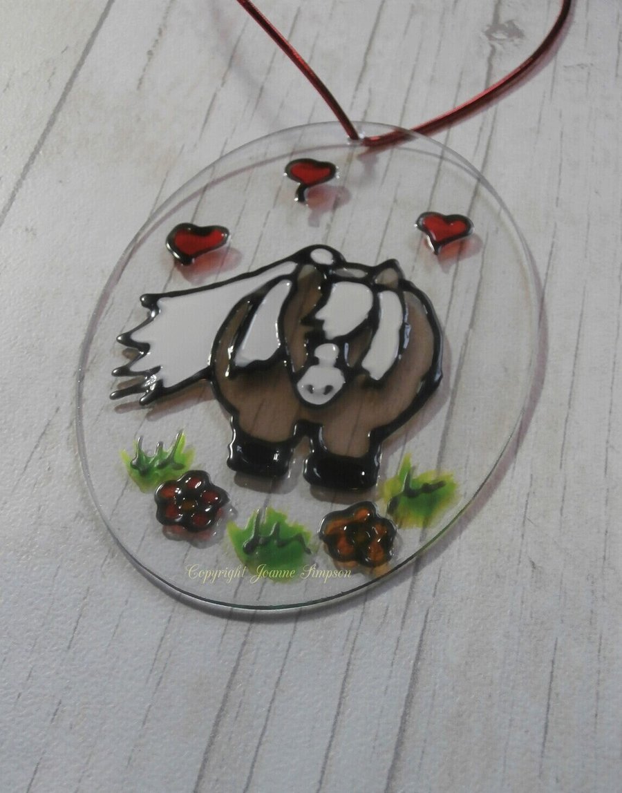  With love Pony sun catcher decoration. Mother's Day gift