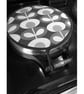 Aga Hob Lid Mat Pad Cover With Loop 1970s Flower Grey and Black Surface Saver - Image 3