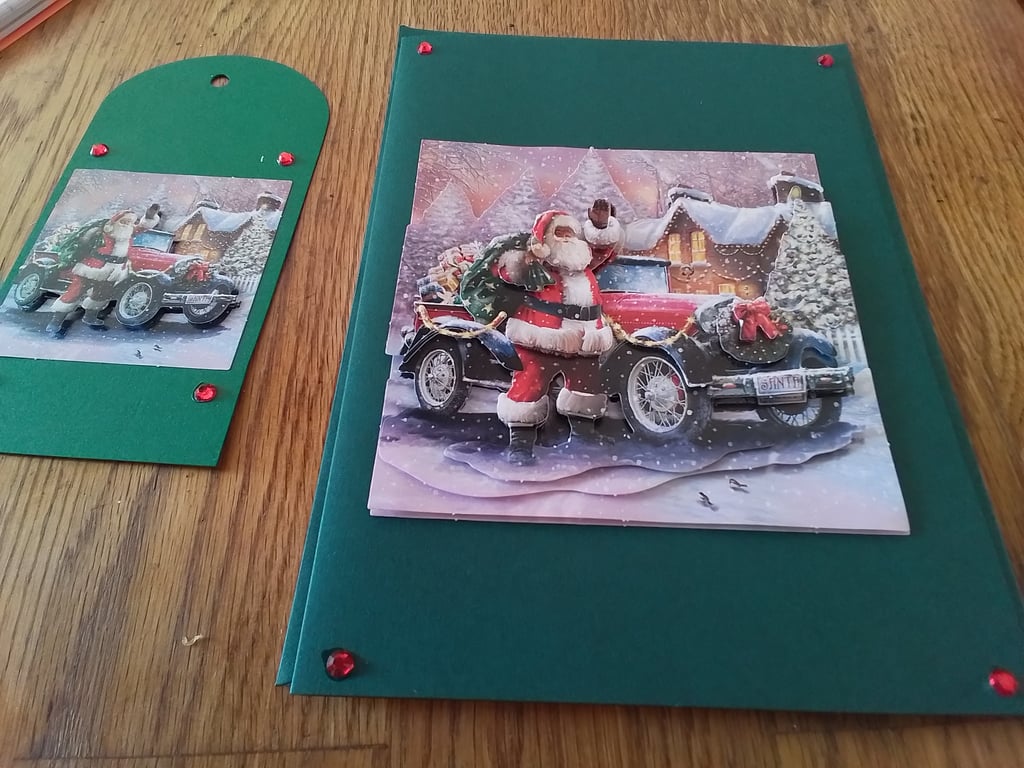 Christmas card and gift tag. Father Christmas. Christmas. Ref 298