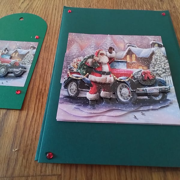 Christmas card and gift tag. Father Christmas. Christmas. Ref 298
