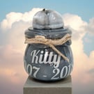 Pet Ashes Jar Cat Memorial Urn Resin Statue Personalized Cat Loss Gift with Hair