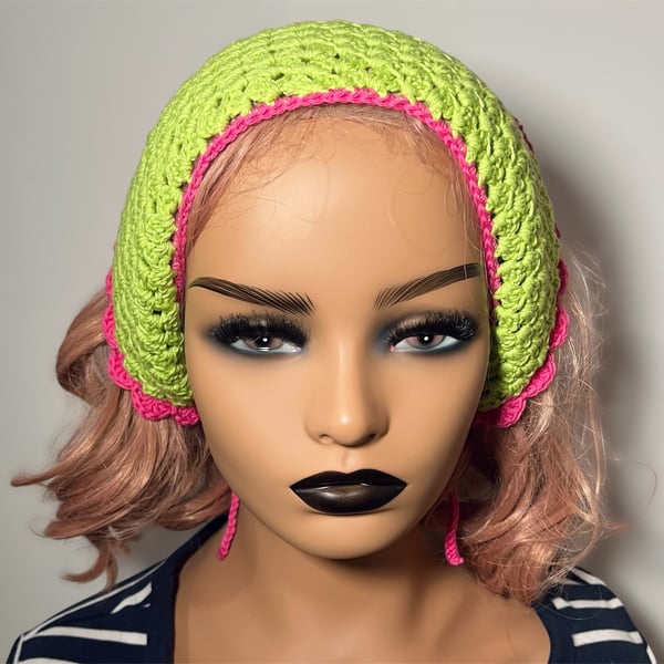 Y2K crochet bandana headscarf 