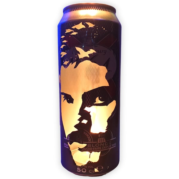 Freddie Mercury Beer Can Lantern! Queen, Bohemian Rhapsody Pop Art Portrait Lamp