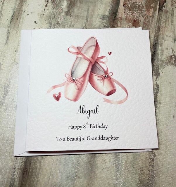 Personalised Ballet Shoes Ballerina Birthday Card For Her Happy Birthday