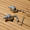Whelk shell pewter earrings