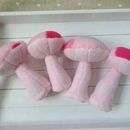 pink plush toadstool pink heart