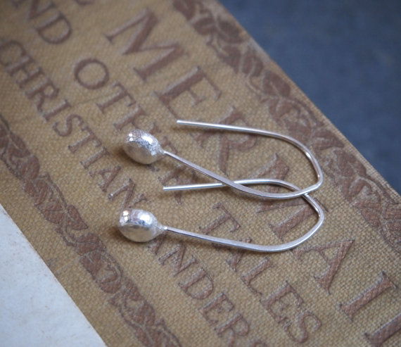 silver earrings, hypoallergenic Argentium silver drop earrings