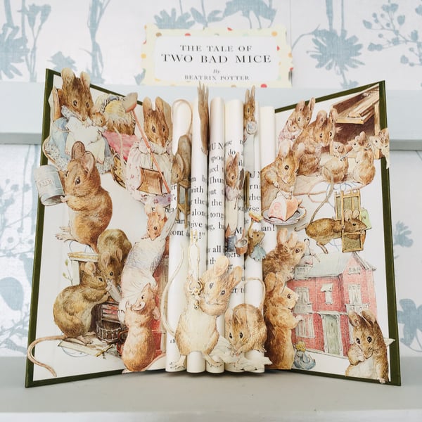 Beatrix Potter’s Tale of Two Bad Mice book sculpture