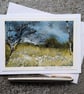 White Flowers. Blank Card. Original Painting. 260201