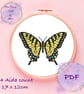 Hand drawn Tiger swallowtail butterfly counted cross stitch pattern pdf emailed - Image 2
