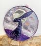Upcycled embroidered moonlight hare home decoration.  - Image 3