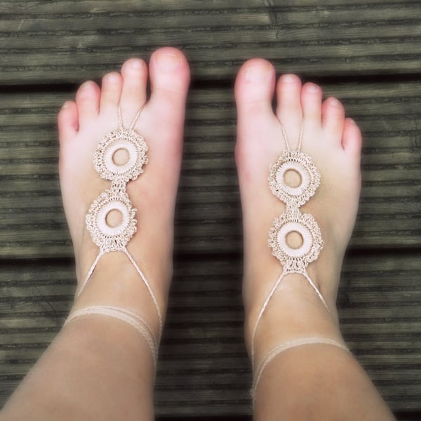 PATTERN ONLY (PDF File) - Circles barefoot crochet sandals, soleless, beach, acc