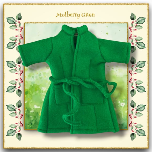 Emerald Green Dressing Gown with Straight Neck