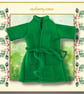 Emerald Green Dressing Gown with Straight Neck