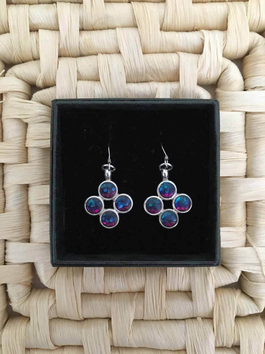 4 Piece Tricolour Drop Earrings