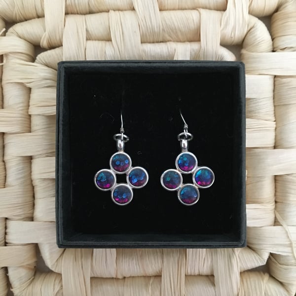 4 Piece Tricolour Drop Earrings