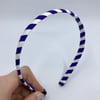 School Purple and White 1.8cm striped Hairband