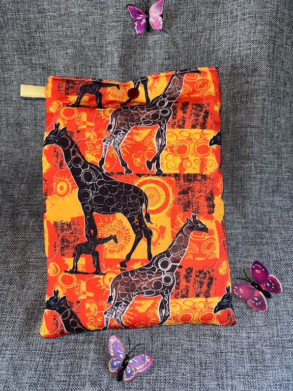 Book Sleeve, Cover, Pouch Giraffes Style material  