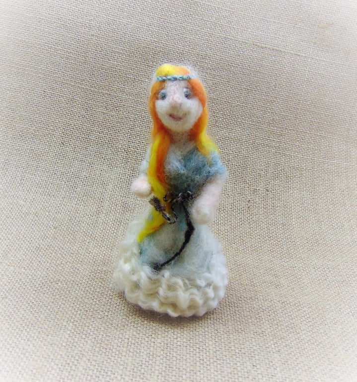 Blue Maiden Figurine, Small Figurine, Snow Princess, Blue Princess, Water Nymph,