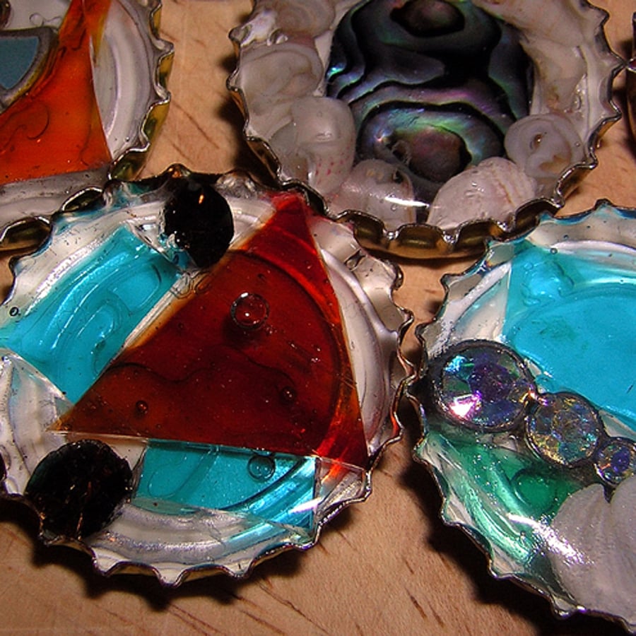 **Custom Order for gtlady** Bottle Top Rock Pools Brooch's 