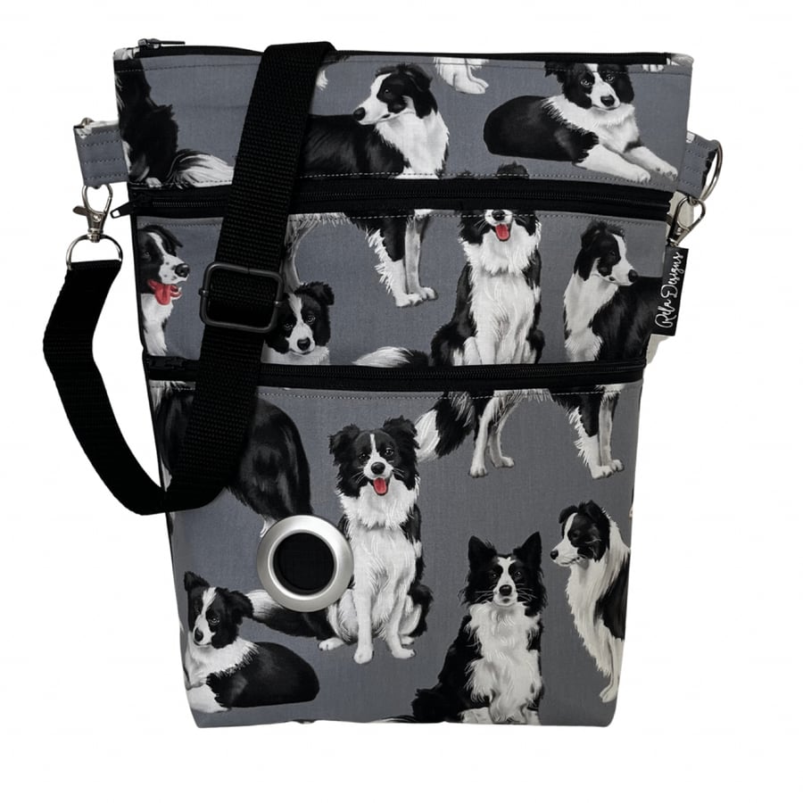 Border Collie Shoulder Bag - Grey Border Collie Shoulder Bag - Grey