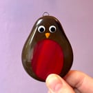Fused Glass Robin Festive Decoration
