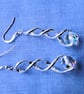 Sparkly Chrystal globe earrings on a twisted silver fitting - Christmas gift - Image 5