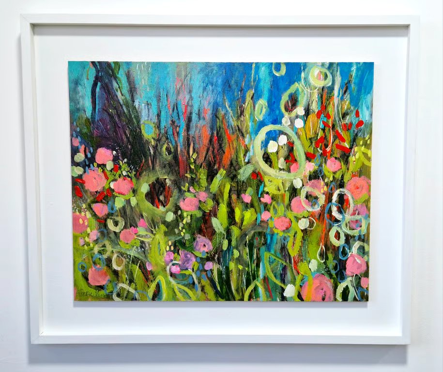 'Summer as it used to be' Original Abstract painting by Jackie Reynolds Artist