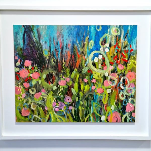 'Summer as it used to be' Original Abstract painting by Jackie Reynolds Artist