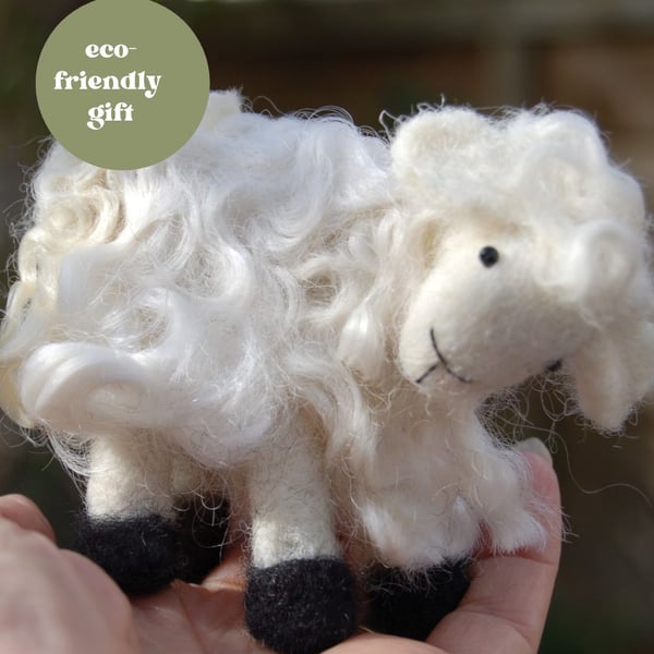 Needle Felt White Sheep,  wool Sheep, Sheep ornament, Easter lamb