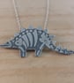 Sterling Silver Stegosaurus Fossil Necklace (SKU060625)