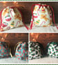 Holly Christmas Drawstring Gift Bag, Eco Friendly Reusable Fabric Bag - Image 5