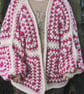 Large granny square crochet pattern cardigan 