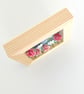 Fabric picture of houses and flowers, in a small wooden frame - Image 6