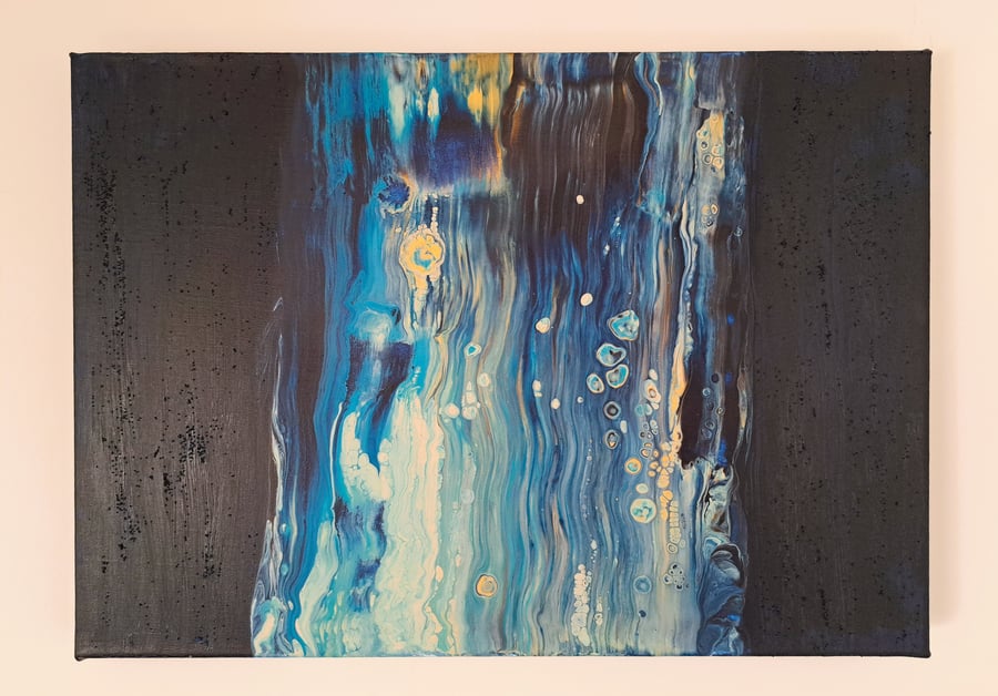Original Abstract Art - Mixed Media - "The Waterfall"