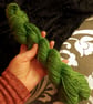 Festive Greens hand spun yarn – wool-silk blend - 190 yards