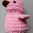 Crochet Plushie Duckling (Pink-Brown) - super soft, great gift!