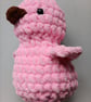 Crochet Plushie Duckling (Pink-Brown) - super soft, great gift!