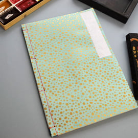 Sketchbook bound in Traditional Japanese Craft Binding, Silk Thread, Chiyogami