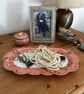 Handmade Ceramic Serving Tray: Pink Mottled Glaze, Scalloped Edge - Image 4