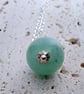 Gemstone Necklace, Sterling Silver Cable Chain, Green Aventurine Pendant - Image 3