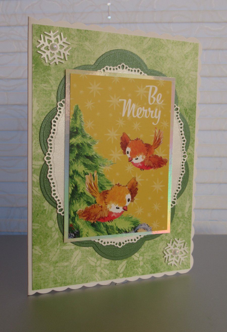 Robins - Be Merry - A5 Card