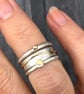 Ocean Wave Stack Ring, silver stack ring, silver and gold ring, mixed metals  - Image 6