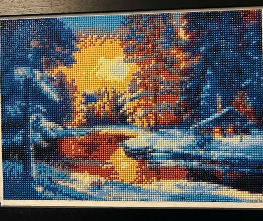 Diamond ART Painting  Winter night 1. 