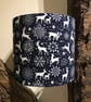 Handmade Christmas Lampshade Navy with White Reindeer & Snowflakes - Image 1